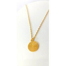 Ασημένιο κολιέ επιχρυσωμένο - Στρογγυλός λαβύρινθος (SN151)